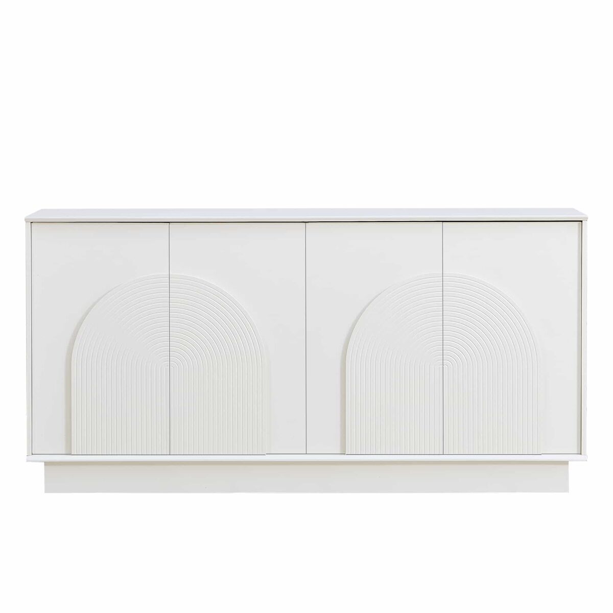 Aparador moderno 160 cm - 4 puertas abombadas, estructura de mdf con acabado mate, elegante y funcional solución de almacenamiento para salón y