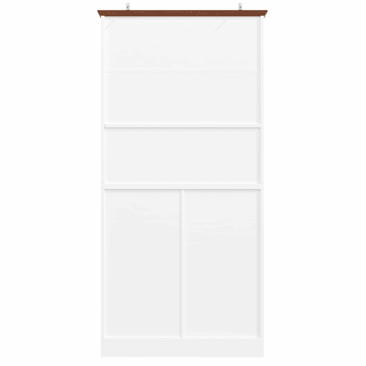 Armário alto de cozinha - sistema anti-tombamento, prateleira lateral para snacks, fecho suave Soft-Close, 4 gavetas, prateleiras ajustáveis, puxador com design exclusivo - branco