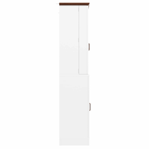Armário alto de cozinha - sistema anti-tombamento, prateleira lateral para snacks, fecho suave Soft-Close, 4 gavetas, prateleiras ajustáveis, puxador com design exclusivo - branco