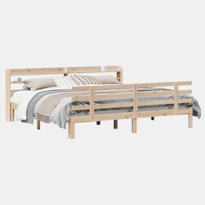 Estrutura de Cama de casal moderno com cabeceira 200x200 cm pinho maciço