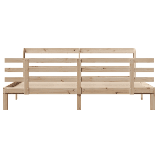 Estrutura de Cama de casal moderno com cabeceira 200x200 cm pinho maciço