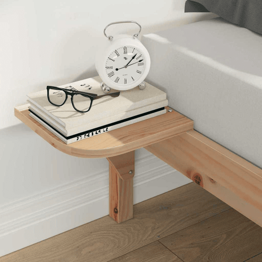 Estrutura de Cama de casal moderno com Mesas Laterais Natural 140 x 210 cm