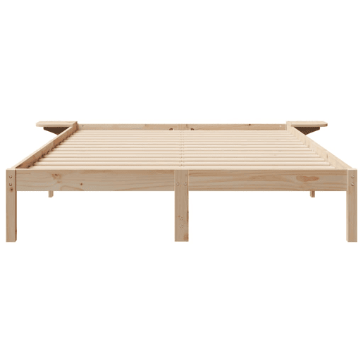 Estrutura de Cama de casal moderno com Mesas Laterais Natural 140 x 210 cm