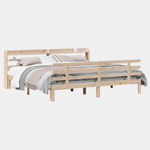 Estrutura de Cama de casal simple com cabeceira 180x200 cm pinho maciço