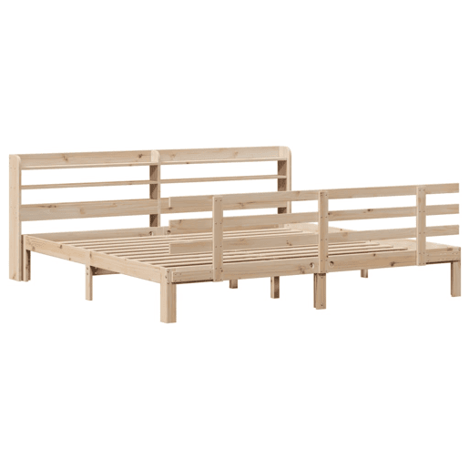Estrutura de Cama de casal simple com cabeceira 180x200 cm pinho maciço