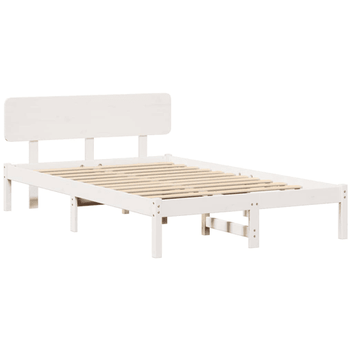 Estrutura da Cama de casal simple com cabeceira Branco 135 x 190 cm