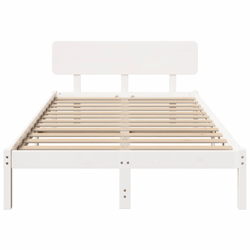 Estrutura da Cama de casal simple com cabeceira Branco 135 x 190 cm