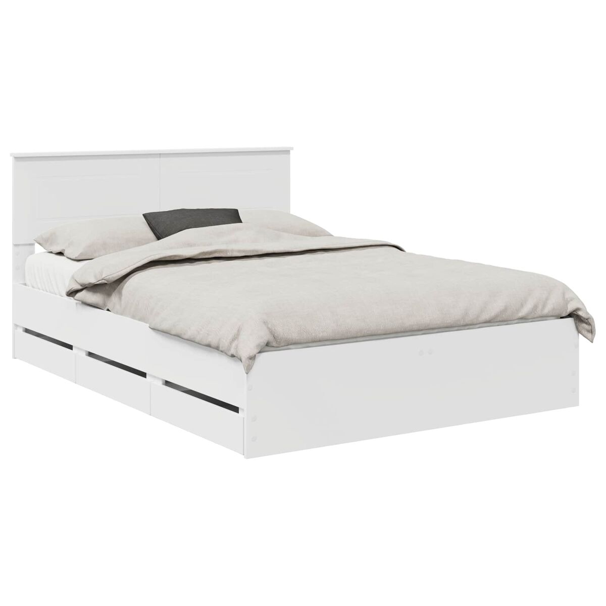 Estructura de cama doble matrimonial con cajón 140 x 190 cm madera ingenieril