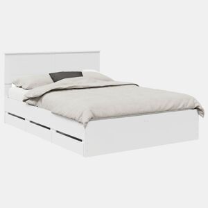 Estrutura De Cama De Casal Moderno - Branco 140 x 190 cm Madeira de Engenharia