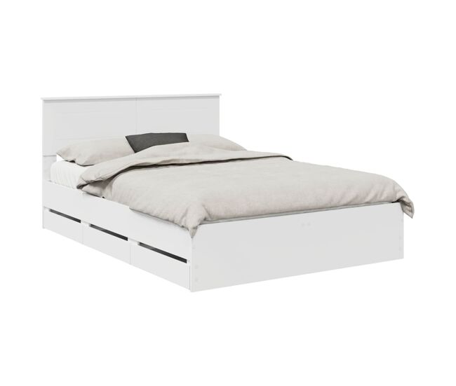 Estructura de cama doble matrimonial con cajón 140 x 190 cm madera ingenieril