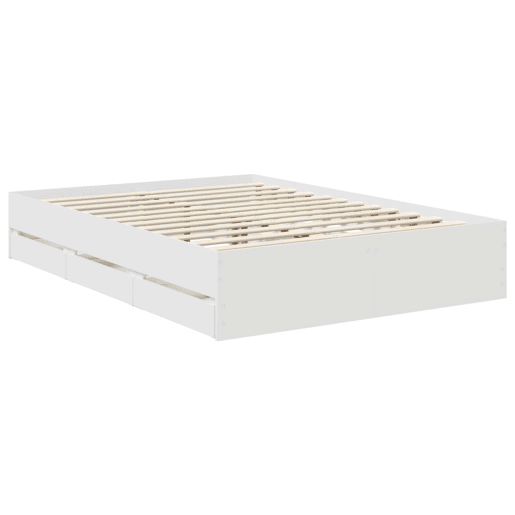 Estrutura De Cama De Casal Moderno - Branco 140 x 190 cm Madeira de Engenharia