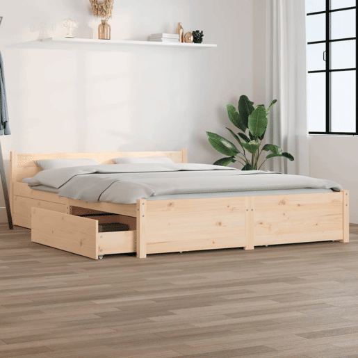 Estrutura de Cama de casal moderno com gavetas - 150x200 cm tamanho King Estrutura de Cama de casal moderno com gavetas - 150x200 cm tamanho King