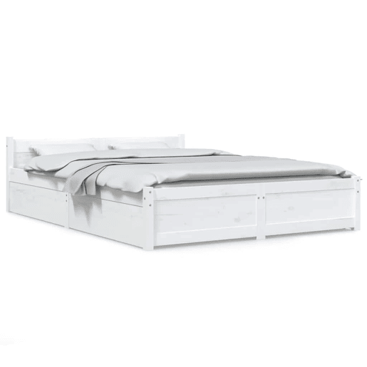 Estrutura de Cama de casal moderno com gavetas - 140x200 cm branco