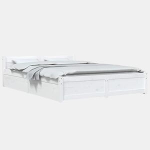 Estrutura de Cama de casal moderno com gavetas - 140x200 cm branco