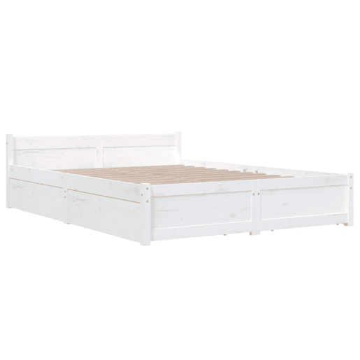 Estrutura de Cama de casal moderno com gavetas - 140x200 cm branco
