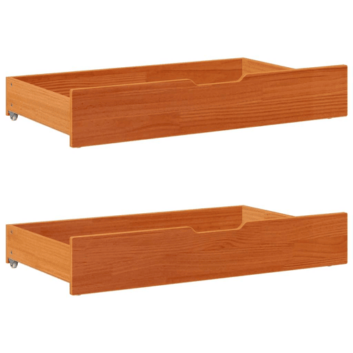 Estrutura de Cama de casal simple c gavetas 180x200 cm pinho castanho cera