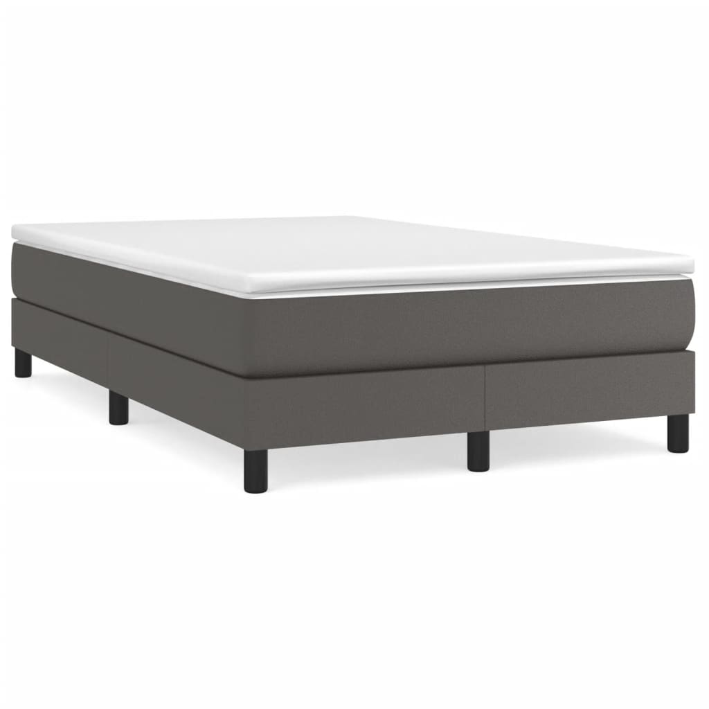 Estructura de cama doble matrimonial - con somier cuero sintético gris 120x200 cm