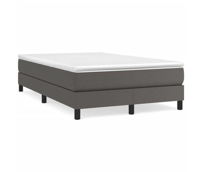 Estructura de cama doble matrimonial - con somier cuero sintético gris 120x200 cm