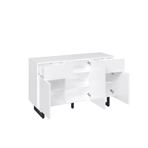 Aparador 120 cm - Grande capacidade de armazenamento, gavetas e portas - Branco