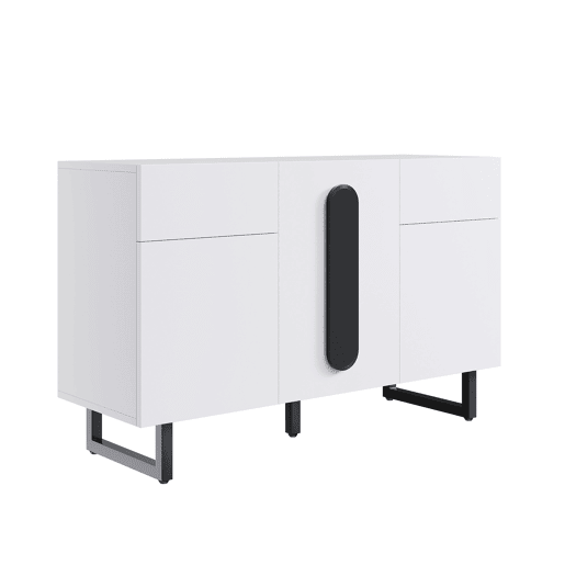 Aparador 120 cm - Grande capacidade de armazenamento, gavetas e portas - Branco