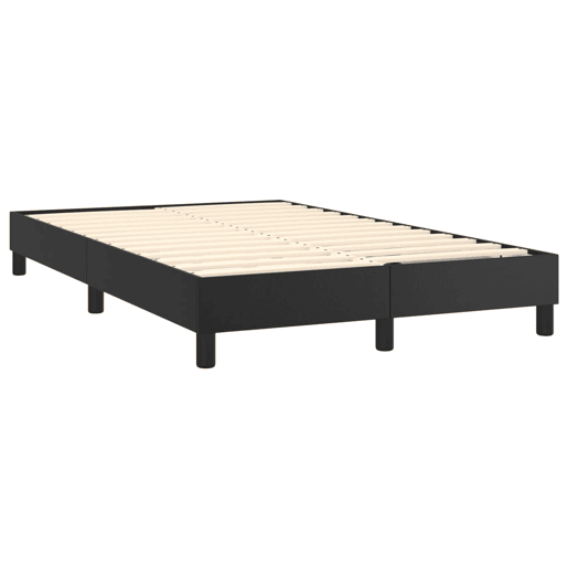 Estrutura de Cama de casal moderno com molas 120x200 cm couro artificial preto