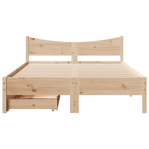 Estrutura De Cama De Casal Moderno c gavetas - 135x190 cm madeira de pinho maciça