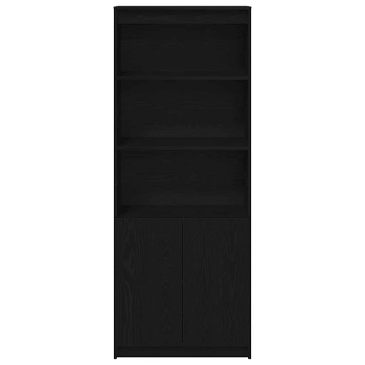 Armário alto - Bufete - Móvel de apoio 70x35x180cm derivados de madeira carvalho preto pt1612