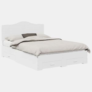 Estrutura De Cama De Casal Moderno - Branco 140 x 190 cm Madeira processada