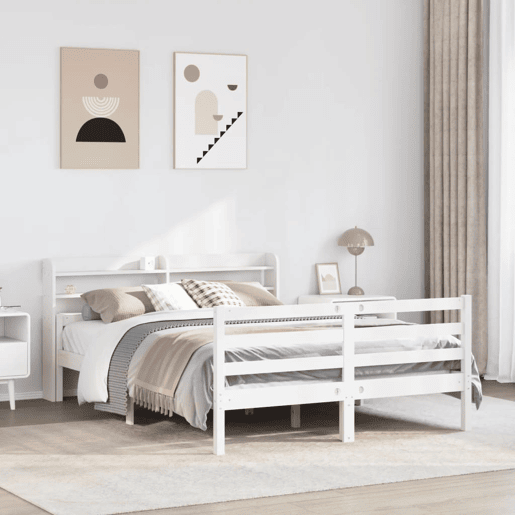 Estrutura De Cama Dupla para adultos c cabeceira - 140x200 cm branco