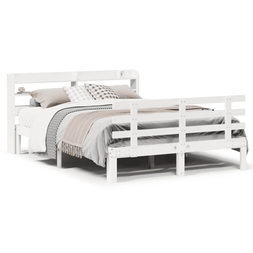 Estrutura De Cama Dupla para adultos c cabeceira - 140x190 cm branco Estrutura De Cama Dupla para adultos c cabeceira - 140x190 cm branco