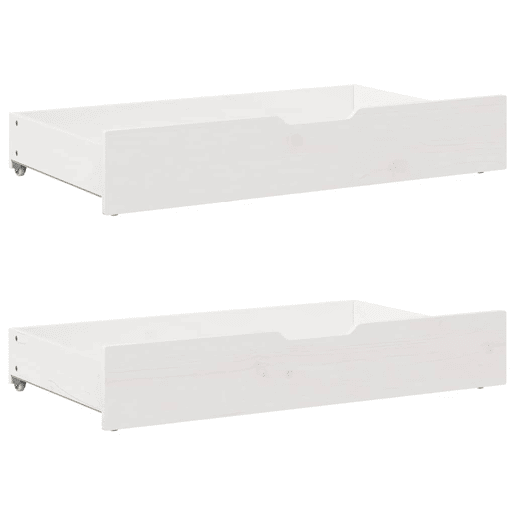 Estrutura De Cama De Casal Moderno c gavetas - 150x200 cm pinho maciço branco