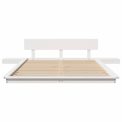 Estrutura da Cama de casal simple com cabeceira Castanho 135 x 190 cm madeira