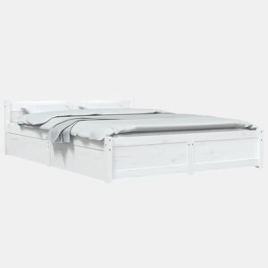 Estrutura de Cama de casal moderno com gavetas - 160x200 cm branco