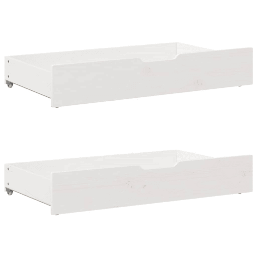 Estrutura De Cama De Casal Moderno c gavetas - 140x200 cm pinho maciço branco
