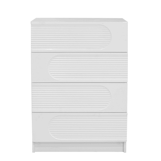Armário com 4 gavetas - arrumação prática, guias suaves, versátil - Branco