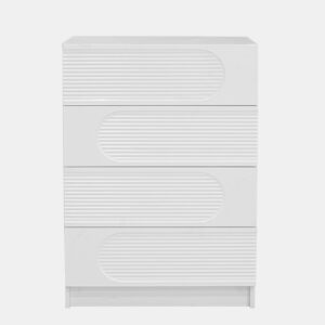 Armário com 4 gavetas - arrumação prática, guias suaves, versátil - Branco
