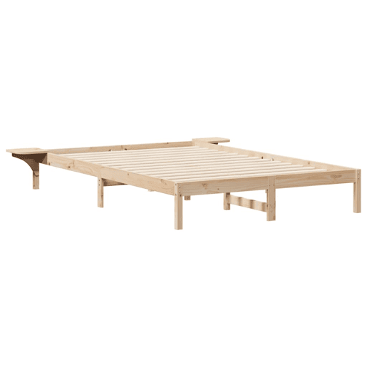 Estrutura de Cama de casal moderno com Mesas Laterais Natural 160 x 220 cm
