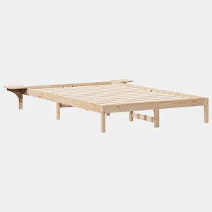 Estrutura de Cama de casal moderno com Mesas Laterais Natural 160 x 210 cm
