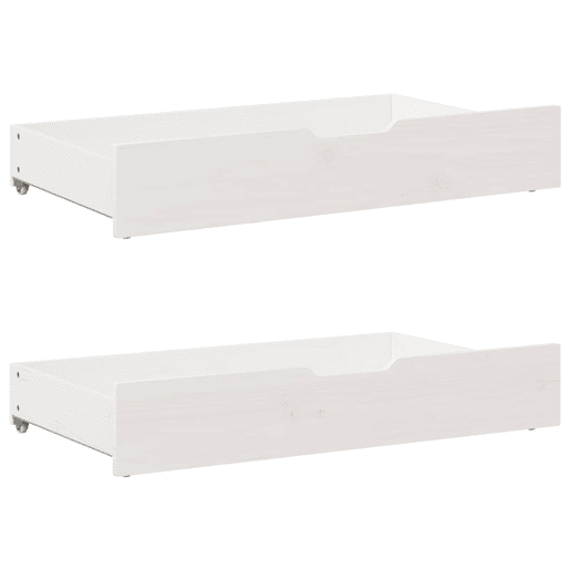 Estrutura De Cama De Casal Moderno c gavetas - 200x200 cm pinho maciço branco