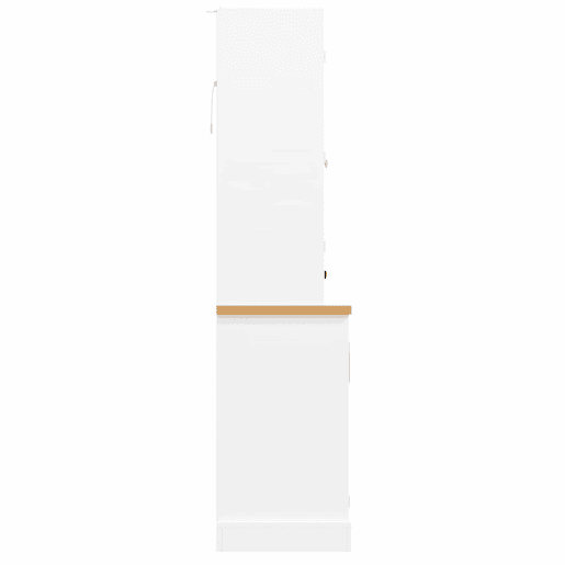 Armário de cozinha 185 x 140 x 40 cm - iluminação LED com controlo por aplicação, 3 gavetas, bancada, prateleiras ajustáveis - branco Armário de cozinha 185 x 140 x 40 cm - iluminação LED com controlo por aplicação, 3 gavetas, bancada, prateleiras ajustáveis - branco