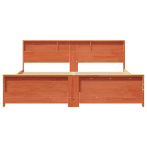 Estrutura De Cama De Casal King Size - Marrom Cera 180 x 200 cm Madeira processada