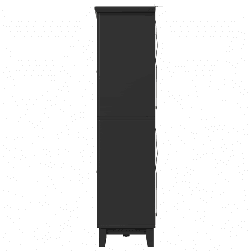 Adega 180,5 x 120 x 40 cm - iluminação LED controlada por aplicação, 3 gavetas, suporte para copos e garrafas - preto