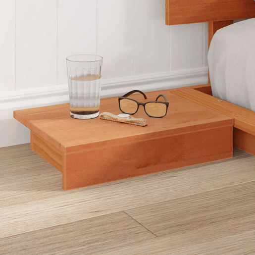 Estrutura da Cama de casal simple com cabeceira Castanho 140 x 200 cm madeira