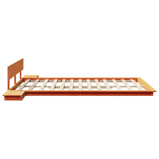 Estrutura da Cama de casal simple com cabeceira Castanho 140 x 200 cm madeira