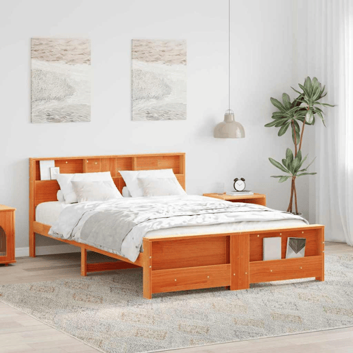 Estrutura da Cama de casal simple Marrom Cera 160 x 200 cm Madeira processada Estrutura da Cama de casal simple Marrom Cera 160 x 200 cm Madeira processada