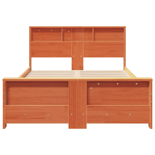 Estrutura da Cama de casal simple Marrom Cera 140 x 190 cm Madeira processada