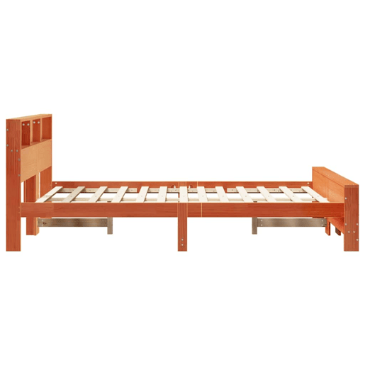Estrutura da Cama de casal simple Marrom Cera 140 x 190 cm Madeira processada