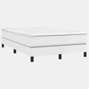 Estrutura de Cama de casal moderno com molas 120x200 cm couro artificial branco