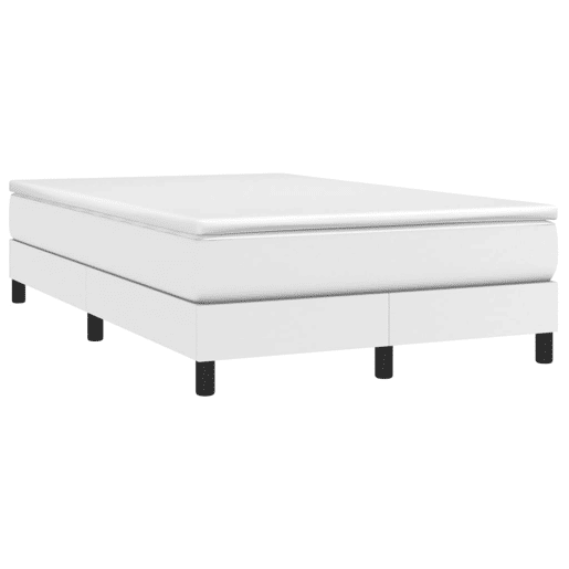 Estrutura de Cama de casal moderno com molas 120x200 cm couro artificial branco