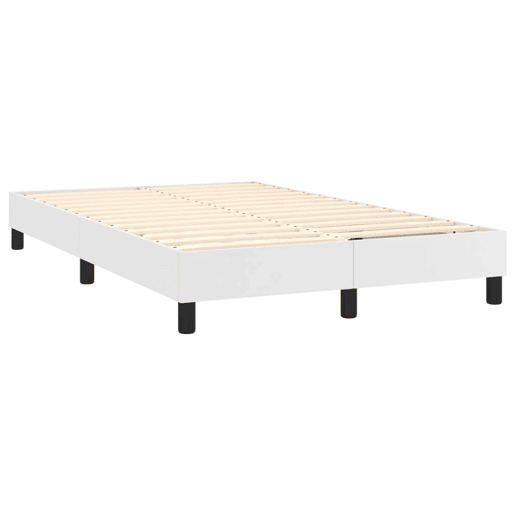 Estrutura de Cama de casal moderno com molas 120x200 cm couro artificial branco